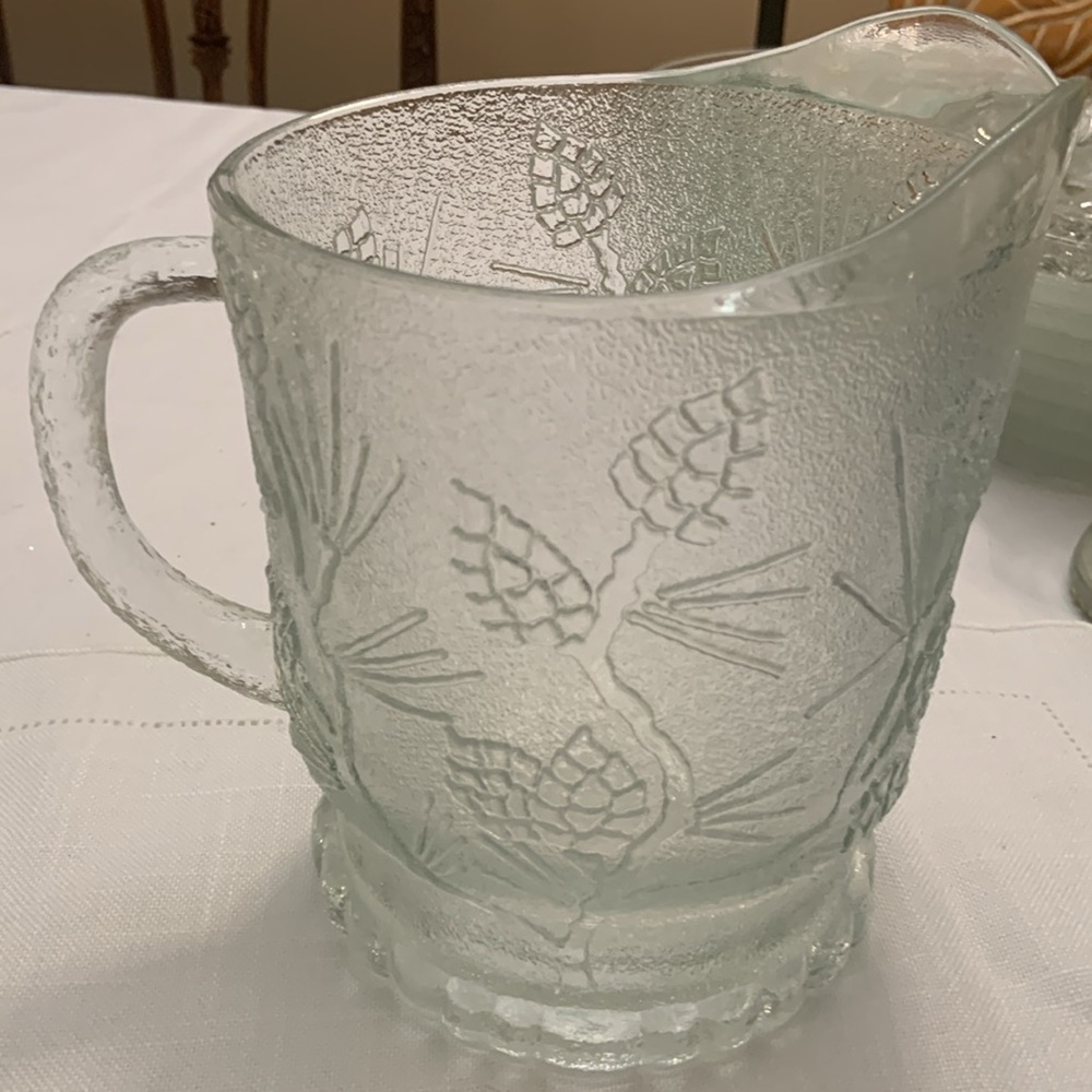 Vintage Tiara Glass Pitcher Ponderosa Pine - Picture 4 of 8